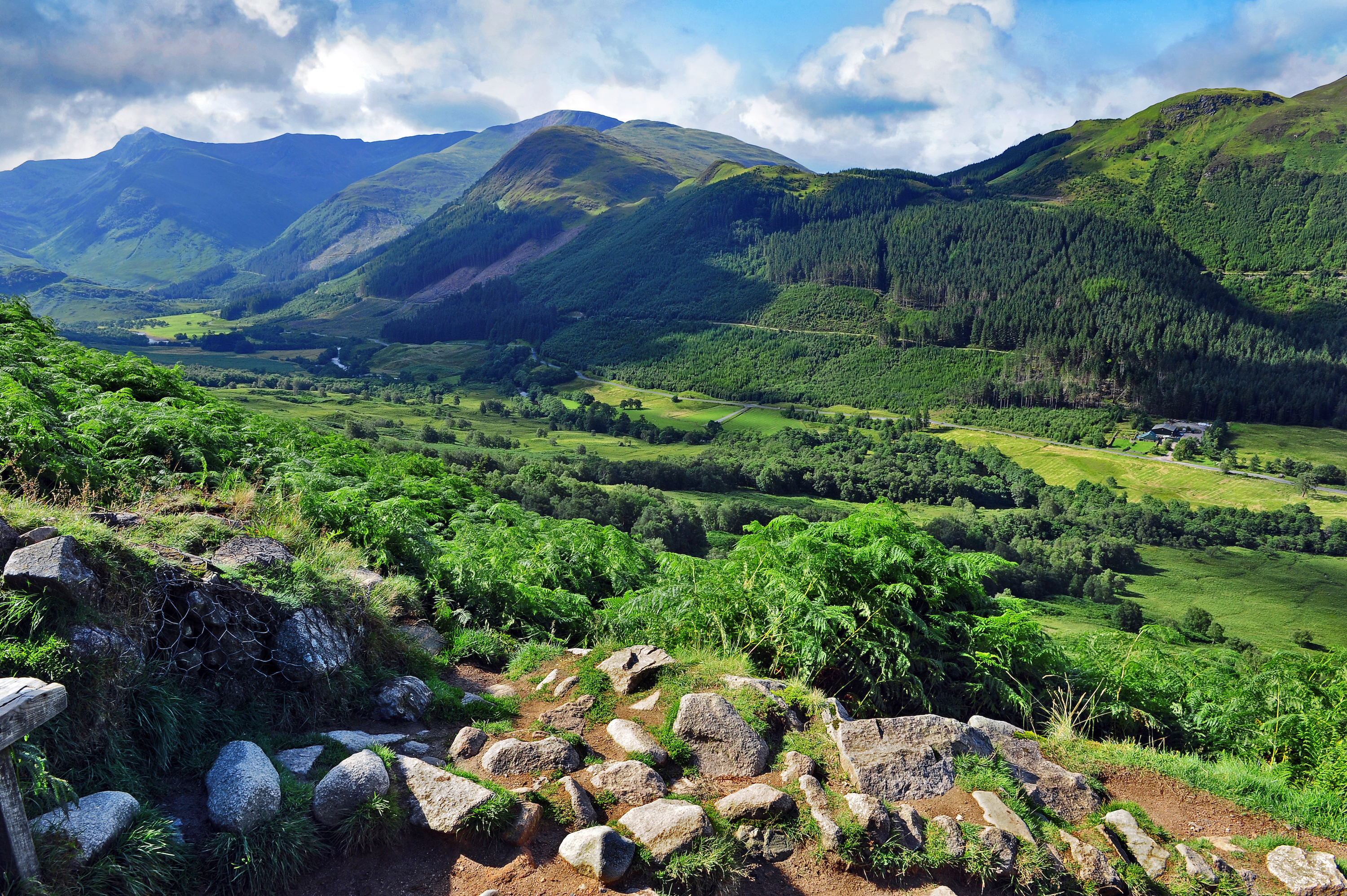 Landscape shot of Ben Nevis in summer
